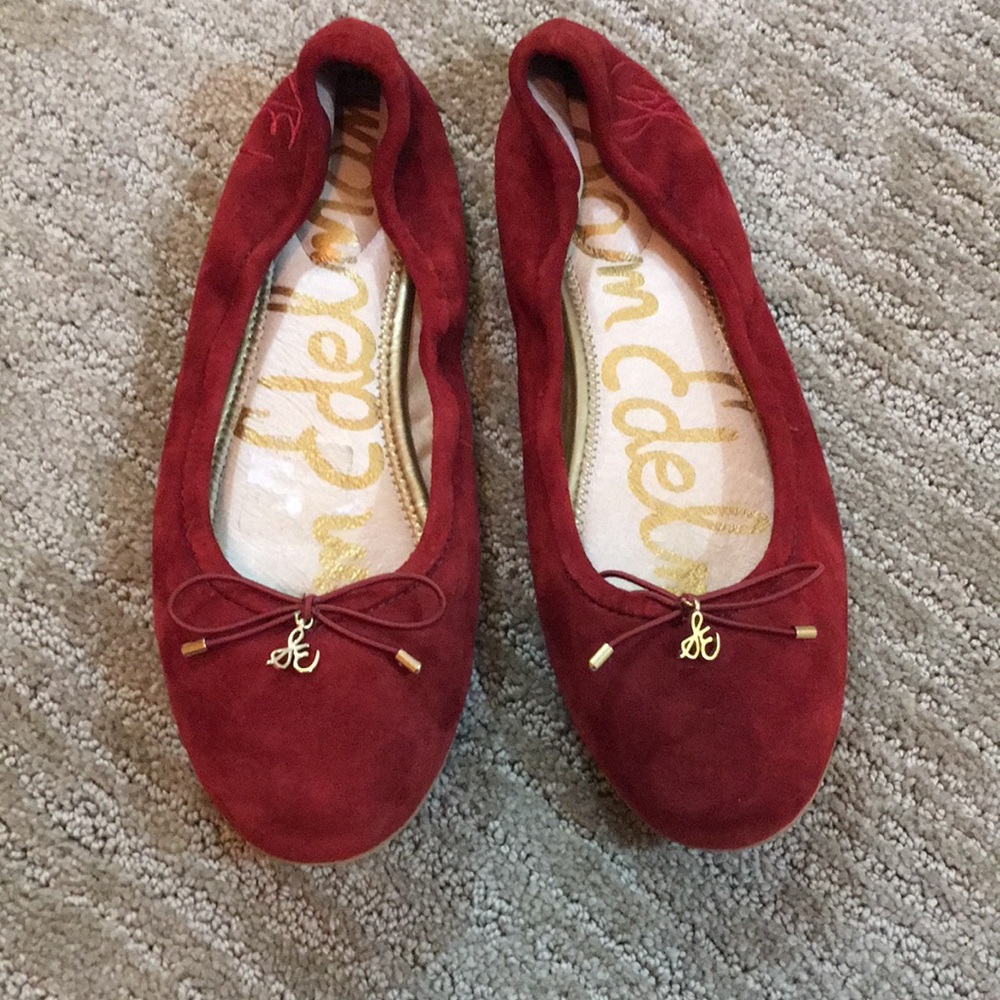 Sam Edelman Felicia Red Suede Flats 6.5